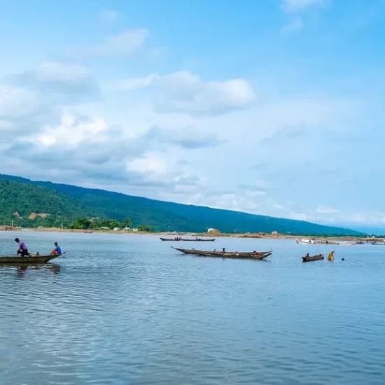 A local fisherman looks for a fishing opportunity at Piyain river in Sylhet