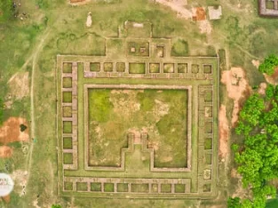 Govinda Bhita temple complexes on the bank of the Karatoya River