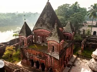 Govinda Temple in puthia is decorated with intricate terracotta designs