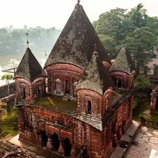 Govinda Temple in puthia is decorated with intricate terracotta designs