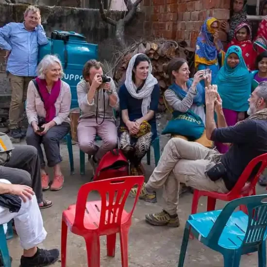 Meeting the friendly local in a rural village in Bangladesh