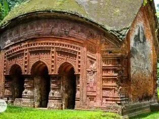 Navaratna temple in Puthia is a fine brick terracotta architecture