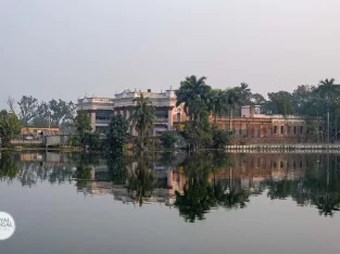 Puthia Royal Palace view over the family lake