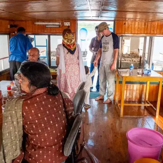 Relaxation time on the boat during the river cruise trip