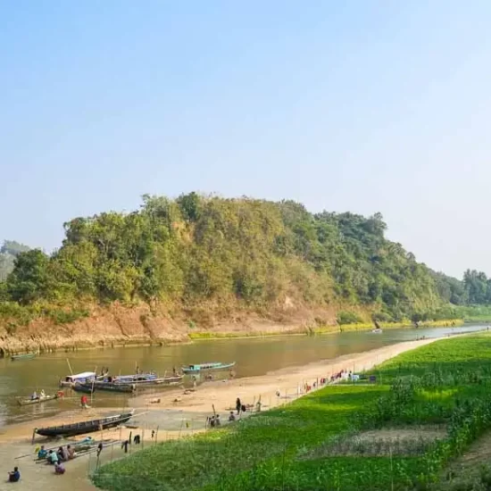 Shangu river boat station in Bandarban town