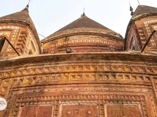 Terracotta plaques on the Pancha Ratna Bara Govinda Temple in puthia