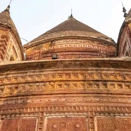 Terracotta plaques on the Pancha Ratna Bara Govinda Temple in puthia