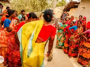 Tribal cultural program in the north of Bangladesh