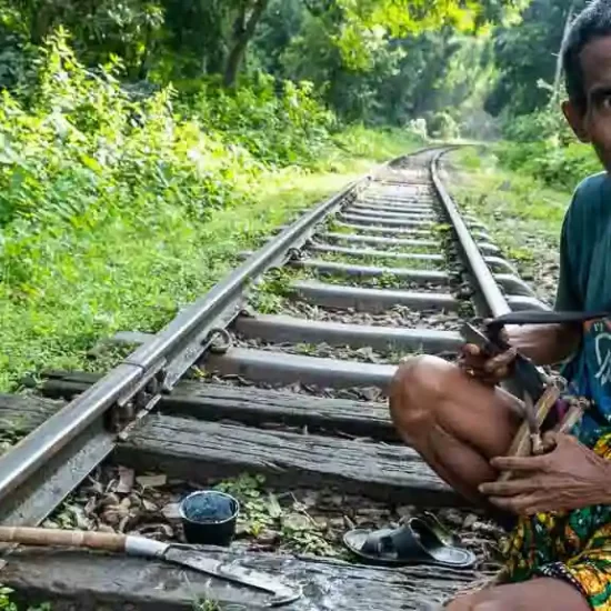 Tribal hunter near lawachara rainforest in sreemangal