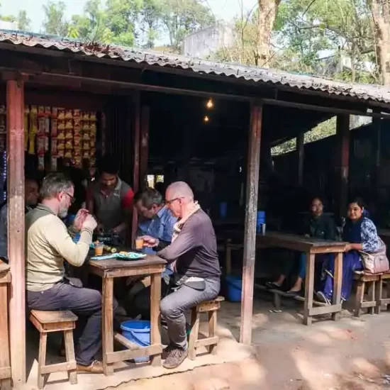 Try delicious Shingara and tea at a cafe on the Chittagong University