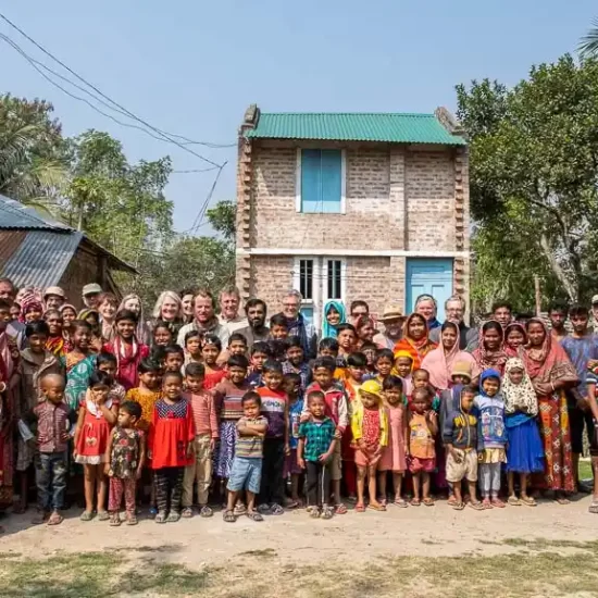 Visiting a sustainable architecture project for a rural community in the north west of bangl