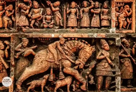 Beautiful terracotta decoration on Kantajee temple