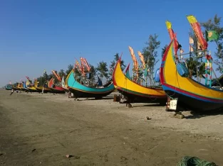 Colorful fishing boat parking spot are the important spots for photographer visiting coxs bazar