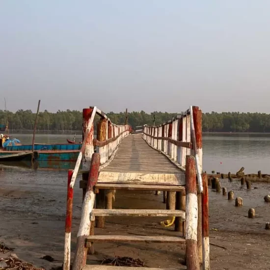 Embarking station at beautiful Kotka wildlife sanctuary of sundarban forest