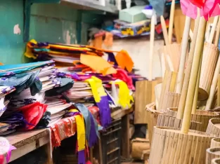 Traditional kite shop in sakhari bazar Hindu street