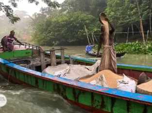 floating rice market in Bangladesh