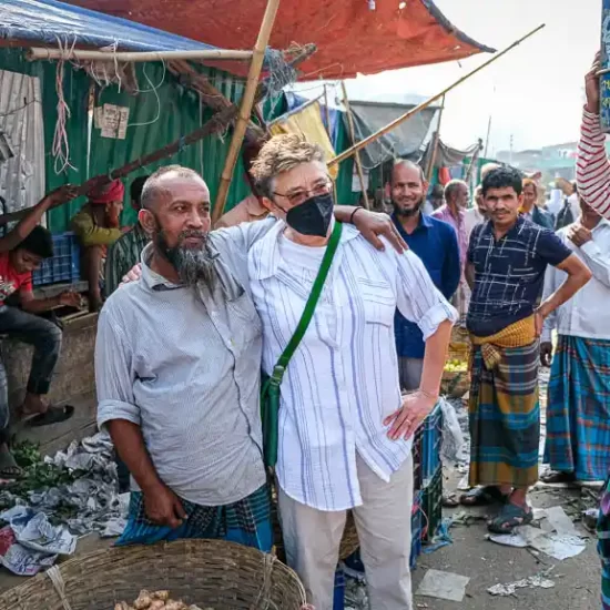 taking photo with a friendly bangladeshi man