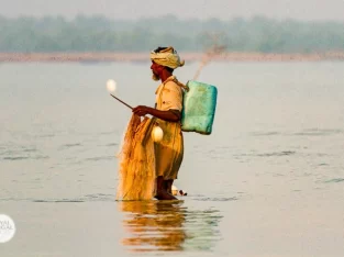 Fishing on the shallow water around nijhum dwip