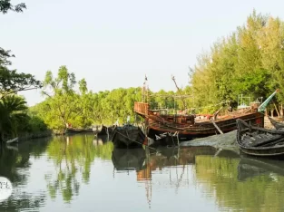 Sea fishing is the main profession for the people of Nijhum dwip