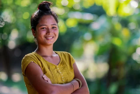 A lovely young Khyang Tribal lady portraying the charm of her community