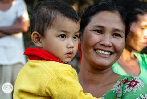 Chakma tribal mother with her baby in Chittagong hill tracts