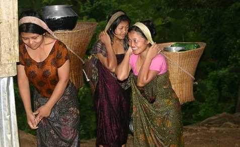 Shy Pangkhoa young girls in Chittagong hill tracts