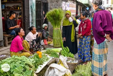 busy and colorful tribal bazar in Chittagong Hill tracts