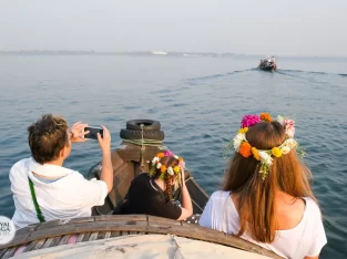 Refreshing boat cruise on meghna river near sonargoan