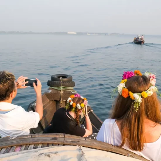 Refreshing boat cruise on meghna river near sonargoan