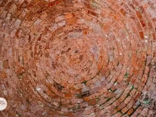 amazing brick made roof of goaldi mosque